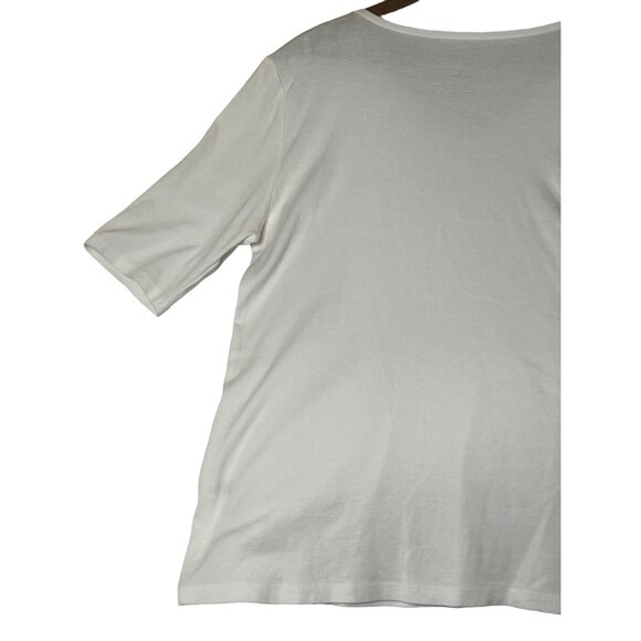 J. Jill Perfect Pima Women's Size L gray Elbow Sleeve V-Neck Top Quality Minima - Picture 7 of 14